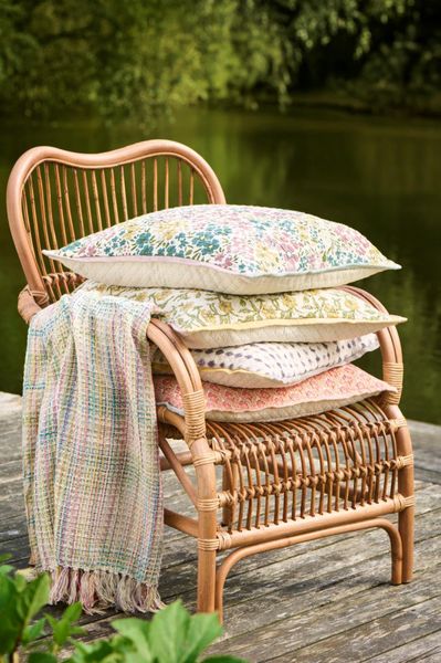 Ib Laursen Pute Vigga Rosa/Gul/Gr&oslash;nn